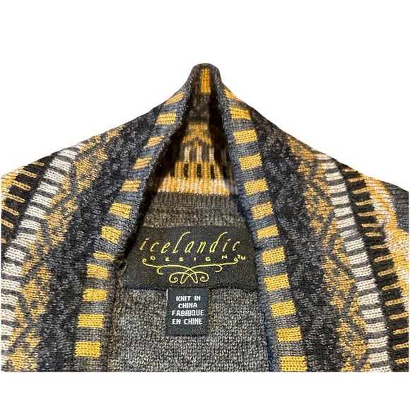 Icelandic Design Wool Blend Cardigan Open Front‎ Sz Small - Picture 2 of 6